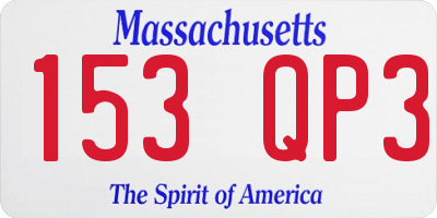 MA license plate 153QP3