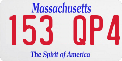 MA license plate 153QP4