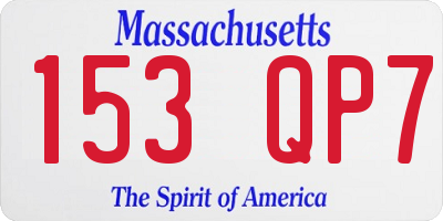 MA license plate 153QP7