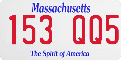 MA license plate 153QQ5