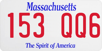 MA license plate 153QQ6