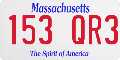 MA license plate 153QR3