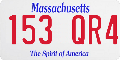 MA license plate 153QR4