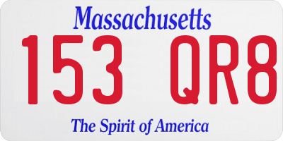 MA license plate 153QR8