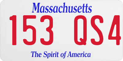 MA license plate 153QS4