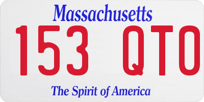 MA license plate 153QT0