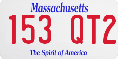 MA license plate 153QT2