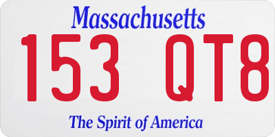 MA license plate 153QT8