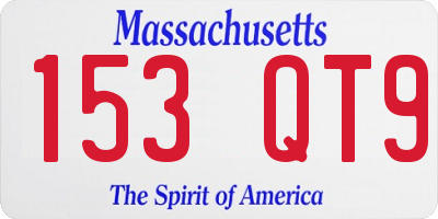 MA license plate 153QT9
