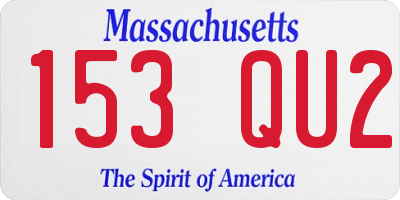 MA license plate 153QU2