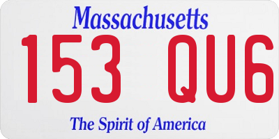 MA license plate 153QU6