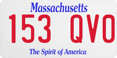 MA license plate 153QV0
