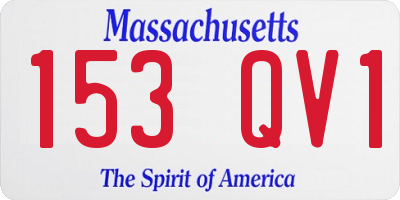 MA license plate 153QV1