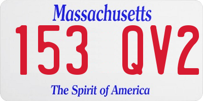 MA license plate 153QV2
