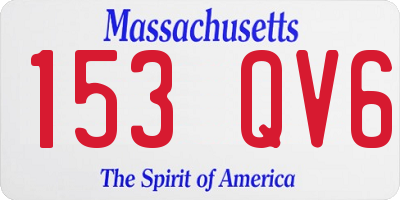 MA license plate 153QV6