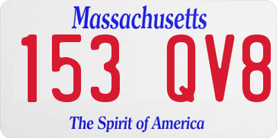 MA license plate 153QV8