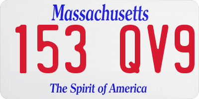 MA license plate 153QV9