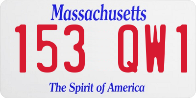 MA license plate 153QW1