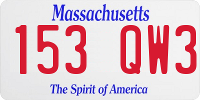 MA license plate 153QW3