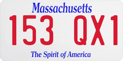 MA license plate 153QX1