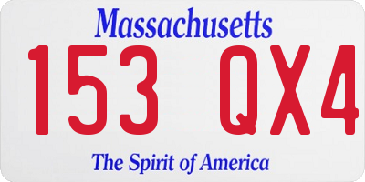 MA license plate 153QX4