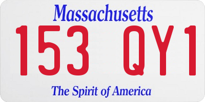 MA license plate 153QY1