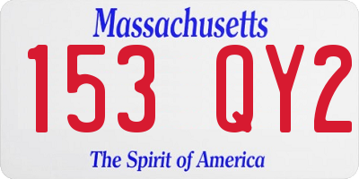 MA license plate 153QY2