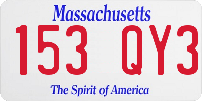 MA license plate 153QY3