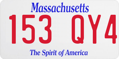 MA license plate 153QY4