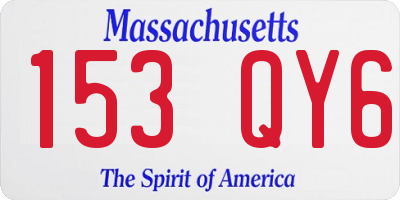 MA license plate 153QY6