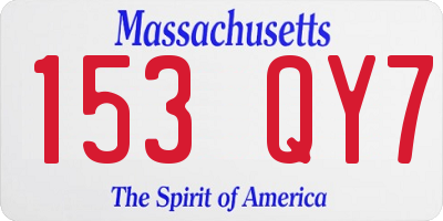 MA license plate 153QY7