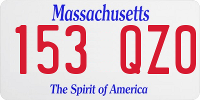 MA license plate 153QZ0