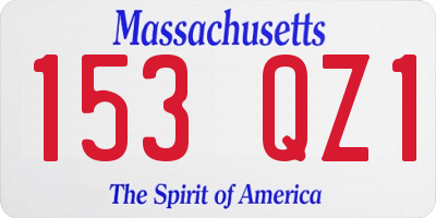 MA license plate 153QZ1