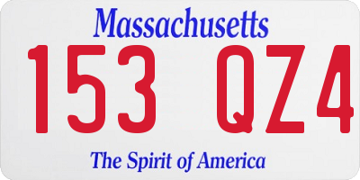 MA license plate 153QZ4