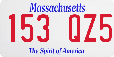 MA license plate 153QZ5