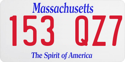 MA license plate 153QZ7