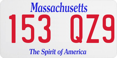 MA license plate 153QZ9