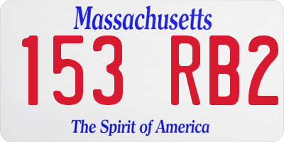 MA license plate 153RB2