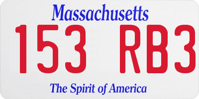 MA license plate 153RB3