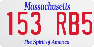 MA license plate 153RB5