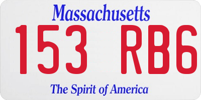MA license plate 153RB6