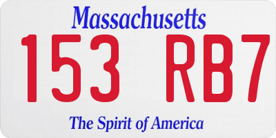 MA license plate 153RB7