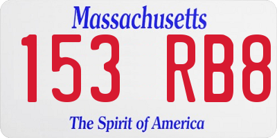 MA license plate 153RB8