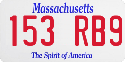 MA license plate 153RB9