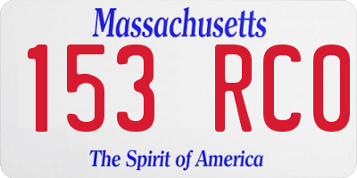 MA license plate 153RC0