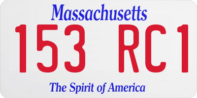 MA license plate 153RC1