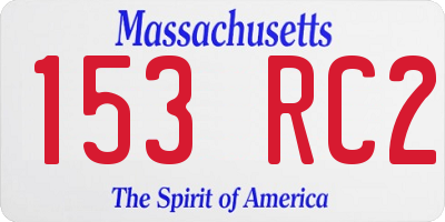 MA license plate 153RC2