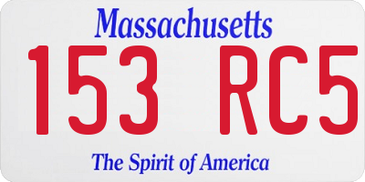 MA license plate 153RC5