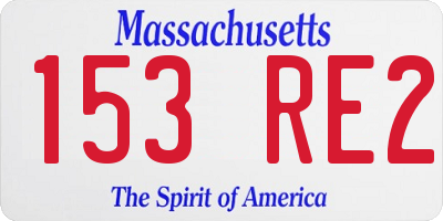 MA license plate 153RE2