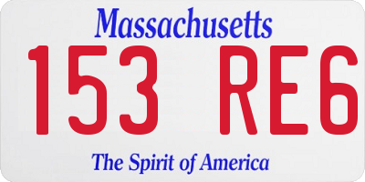 MA license plate 153RE6